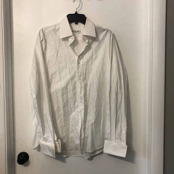 Yves Saint Laurent Men's White Button Down Dress Shirt Size 42 16.5 neck - Picture 1 of 8